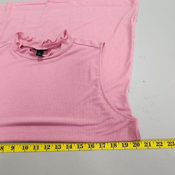 Torrid Womens Plus Ribbed Sleeveless Top Size 2X Pink Mature Layering Ruffle - Picture 8 of 11
